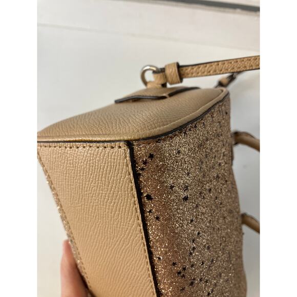 COACH F37747 MICRO GOLD MINI GLITTER BENNETT SATCHEL. STARS - Picture 9 of 16